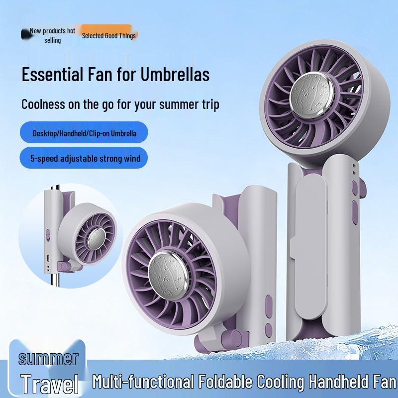 Portable Rechargeable Handheld Fan: Foldable, High-Speed, Long-Lasting, Energy-Efficient, Perfect for Outdoors.
