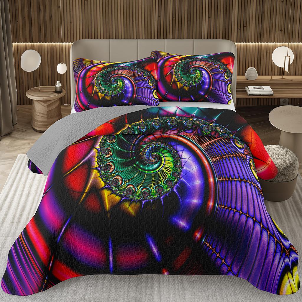 Geometric Quilted Bedspread Full King 3D Stereoscopic Square Bedding Set Modern Fashion Geometry Coverlet Set for Girls Teens