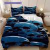 Skull Fire Set Bedding 1 Duvet Cover 2 Pillowcase Without Core Christmas Birthday Gift Duvet Cover And Pillowcase Soft And Comfortable
