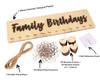 Inkdotpot Family Birthday Reminder Wall Hanging Wooden DIY Birthday Tracker Plaque Wall Hanging Perpetual Calendar, Personalized