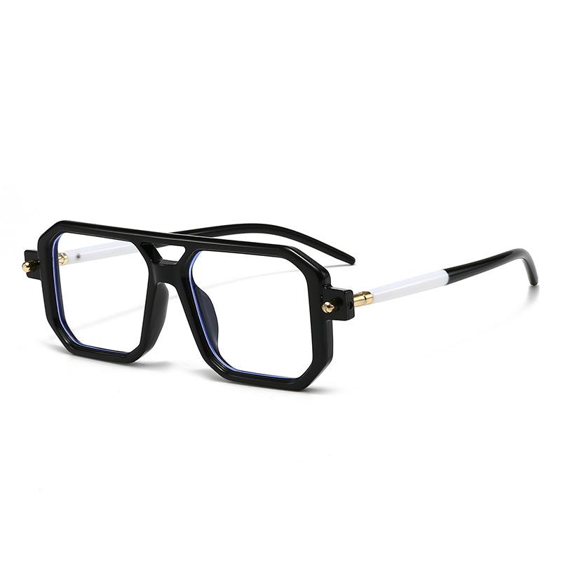 Sunglasses European and American Street Photography Square Large Frame Sunglasses Trendy Double Beam Retro Pose Sunglasses