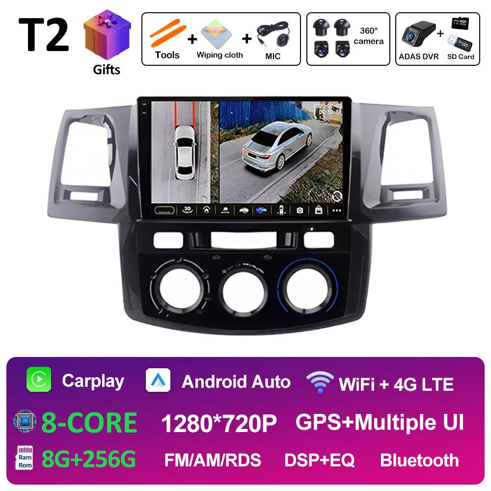 Smart System Wireless Carplay For Toyota Fortuner HILUX Revo Vigo 2007 2018 2019 - 2015 Android OS Car Multimedia Radio Player