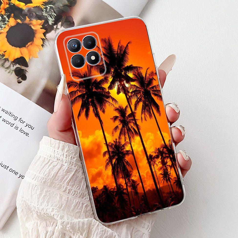 Clear Cover For Realme 8i Case RMX3151 Luxury Butterfly Love Flowers Cool Painted Phone Case For Realme Narzo 50 RMX3286 Cover