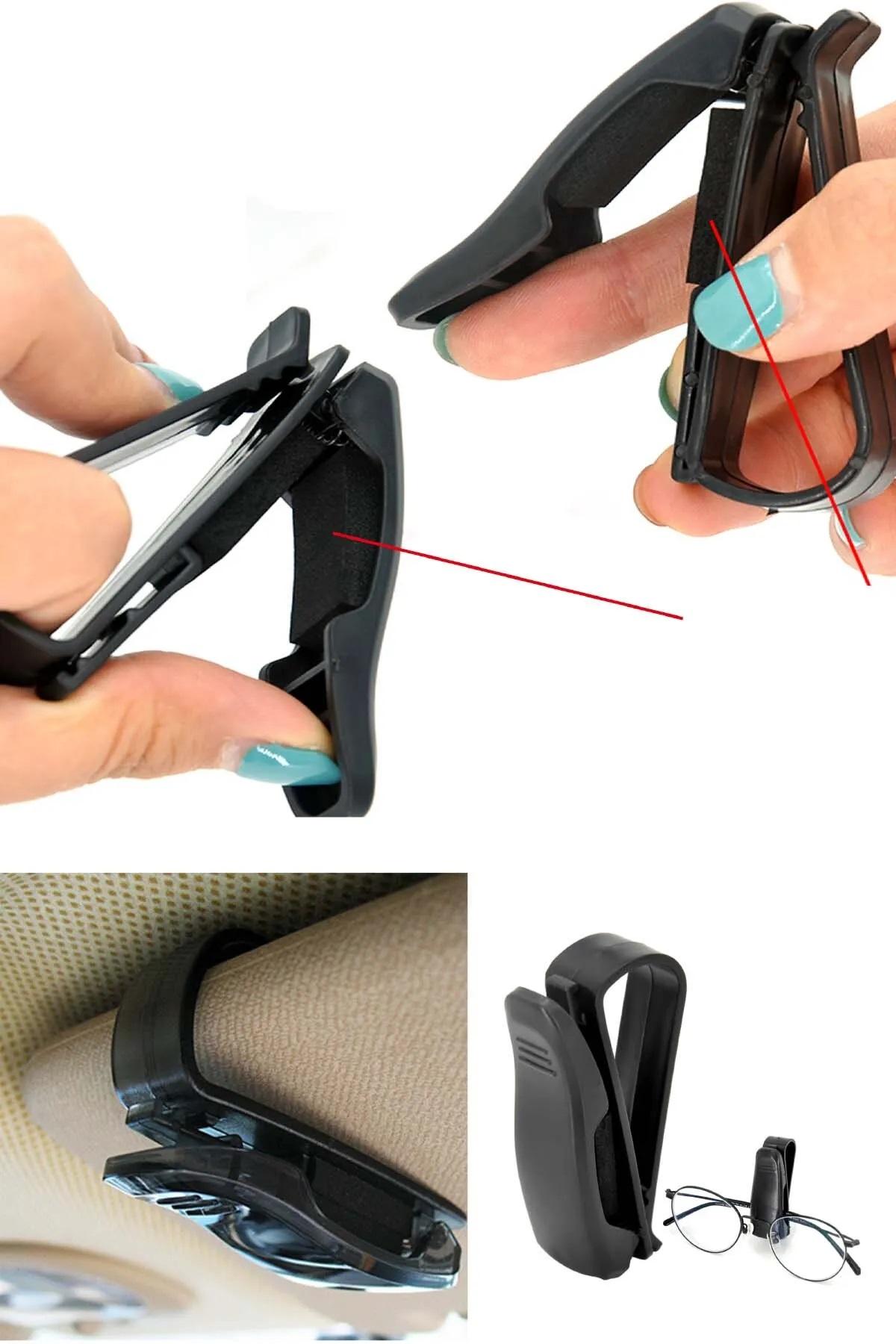 

Держатель для очков Автомобильный держатель для очков Универсальный держатель для очков с зажимом надежно крепится к солнцезащитному козырьку автомобиля чёрный