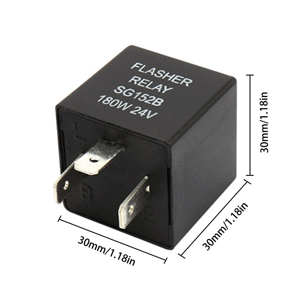 Car Flashing Relay 3-Pin Normally Open Relay  DC 12V 24V Auto Motorcycle Steering Relay Car Turn Signal Switch with Base