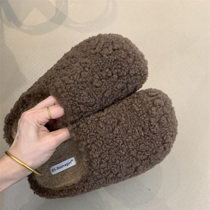 Lamb Wool Slippers Female Outer Wear 2025 Autumn and Winter Gentle Fairy Wind Bag Head Lazy Velvet One Pedal Muller Shoes