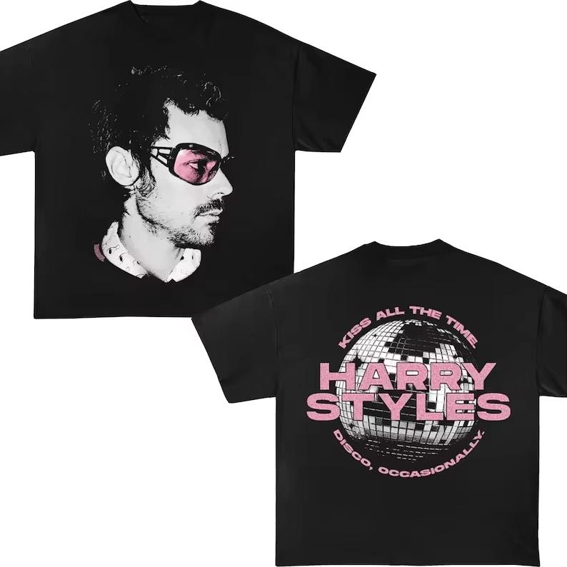 Maglietta da concerto a doppia faccia di Harry Styles 2026, Maglietta trendy stile Y2K morbida, traspirante e di alta qualità