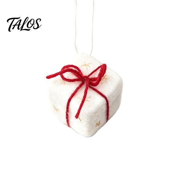 Soft Woolen Decorations for Kids Christmas Felt Ornament, Handmade Wool Santa Candy Cane House Cozy Winter Atmosphere Accents Snowman Hanging Holiday
