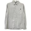 WJK Gray Cotton Heart Logo Button-Down Long Sleeve Shirt tops L grayUsed