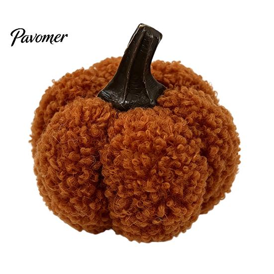 Plush Pumpkin Decor Mini Artificial Decoration, Fall 3D Stuffed Decorative Fabric Pumpkins Ornament for Autumn Halloween Thanksgiving Decoration Teddy