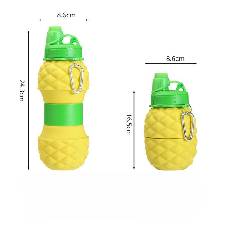 Updated Strawberry Fruit Folding Water Bottle Silicone Pineapple Water Cup Creative Outdoor Use Retractable Active Kettle