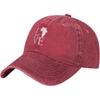 Africa Map Love Washed Baseball Cap Cotton Dad Hat Adjustable Unisex Outdoor Sports Cap