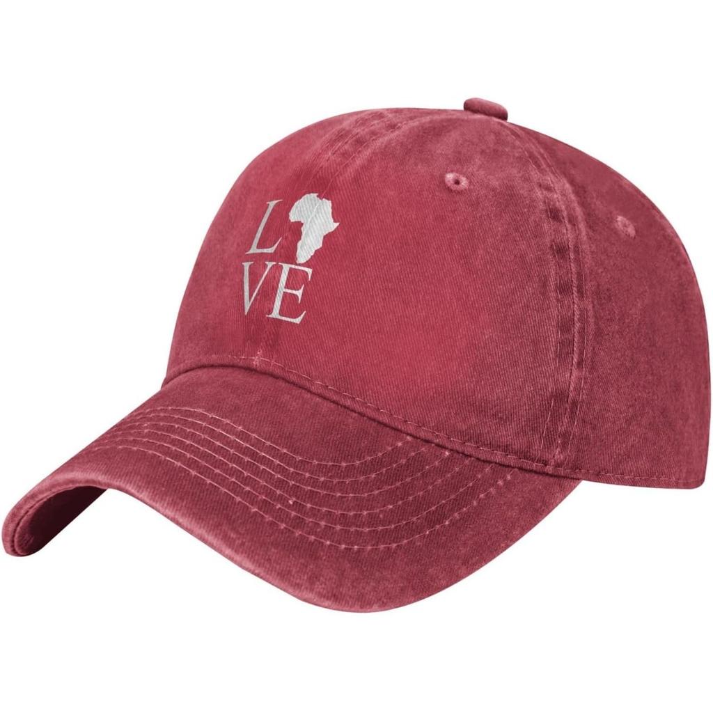 Africa Map Love Washed Baseball Cap Cotton Dad Hat Adjustable Unisex Outdoor Sports Cap