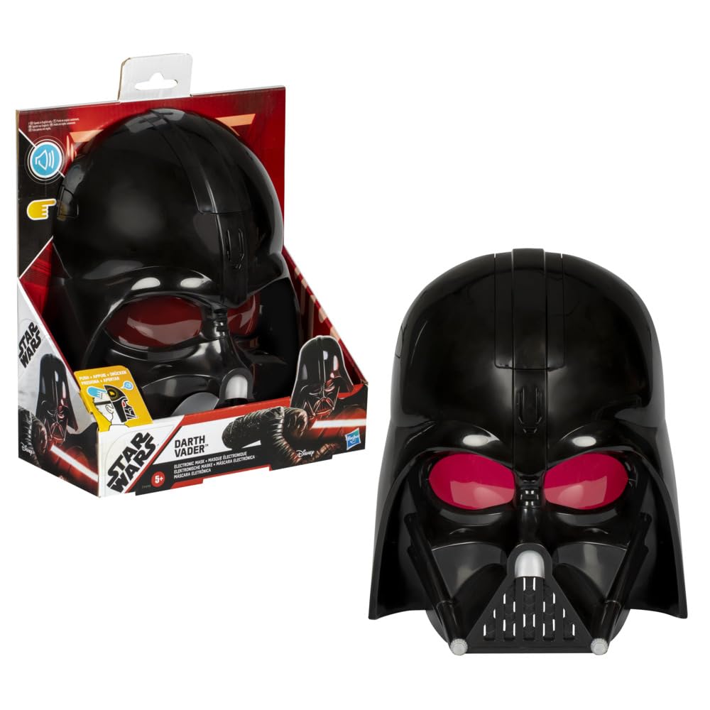 STAR WARS Darth Vader Electronic Mask with Phrases Sound Halloween Costume Kids Toys for Boys and Ages & Effects, & Accessory, Girls, 5+