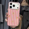 Phone Case For Iphone 12 15 Plus 14 17 Air 11 Pro Max 13 16 Pink Striped Lemon Pink Skin Friendly Raised Lens Anti Scratch Cover