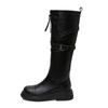 Maillard~ Hübsche Stiefel Damen lange Martin-Stiefel aber Knie Leder Herbst und Winter lange Stiefel hohe Lokomotivstiefel