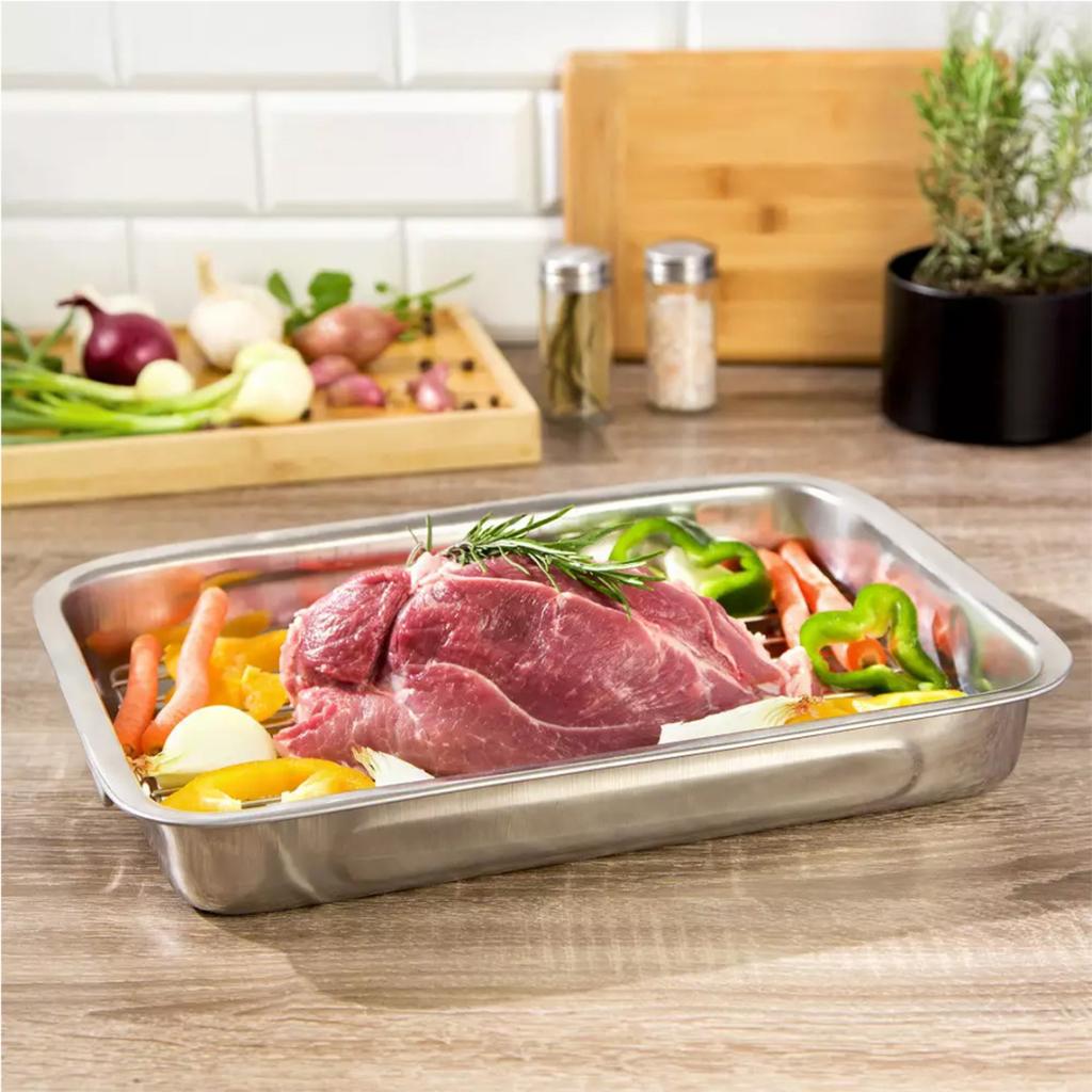 STEEL BAKING PAN WITH GRID 35cm KH-1377