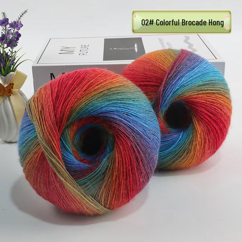 Rainbow Gradient Dyed Yarn 200g - Perfect for DIY Knitting Shawls, Scarves, Sweaters & Coats