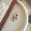 Original Design Natural Stone Real Coffee Bean Ceramic Handmade Earrings Collection Niche Design Coffee Stud Earrings