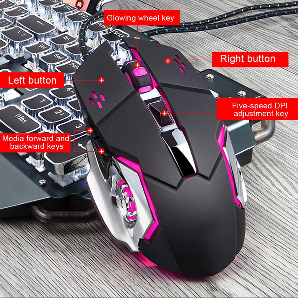 Wired Mechanical USB Keyboard & Mouse Internet Cafe Gaming Set