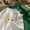 Korean Kawaii Guava Cat Graphic Print T-shirt Unisex Women Men Clothing Summer Cute New Arrival Oversize Cotton Tops