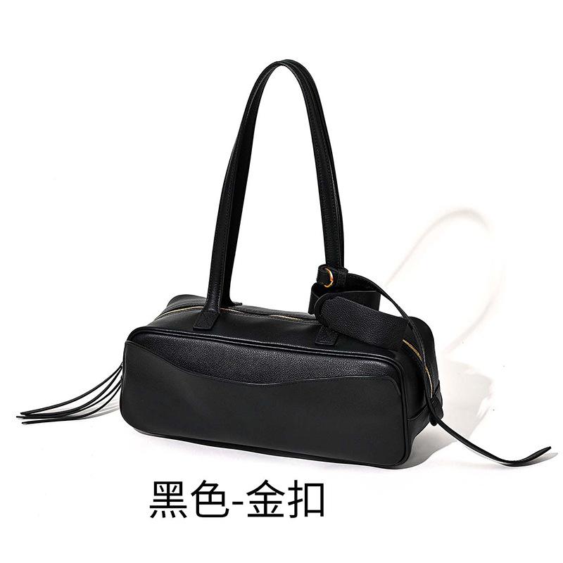 

Новая сумка-боулинг простая и модная из первого слоя коровьей кожи, сумка-мессенджер, женская сумка-багет 33*12*12cm