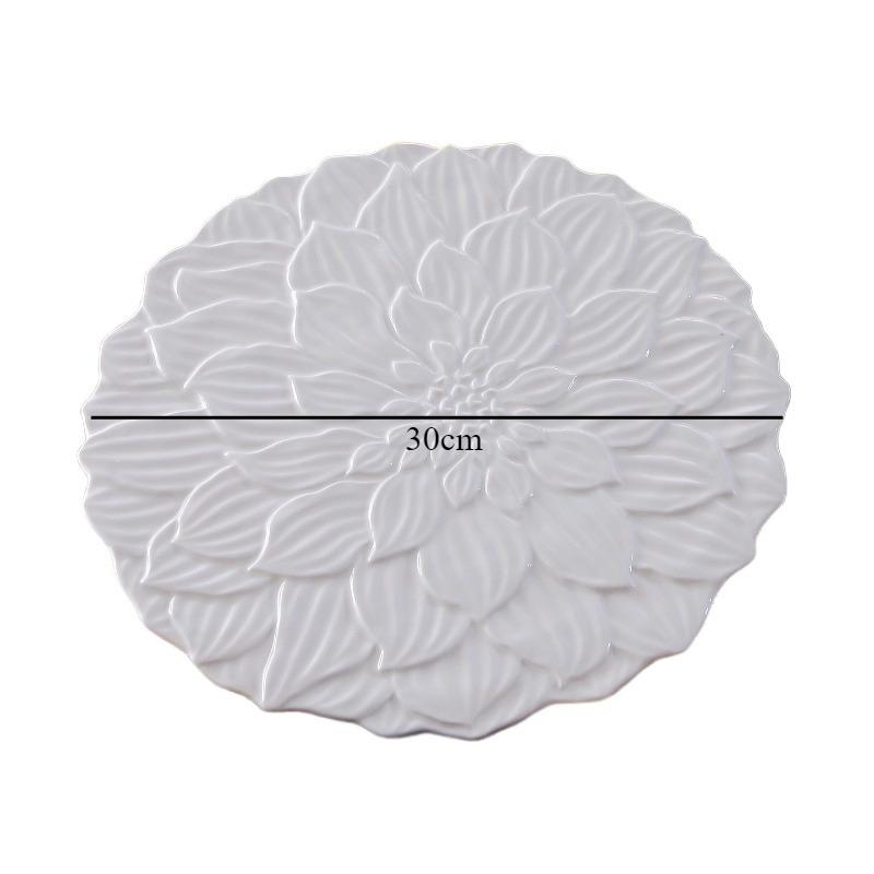 

White Ceramic Dining Plate Flower Shaped Fruit Plate Sushi Plates Snack Bowl Dim Sum Dish Pastry Plates Tray Decorative Bowl