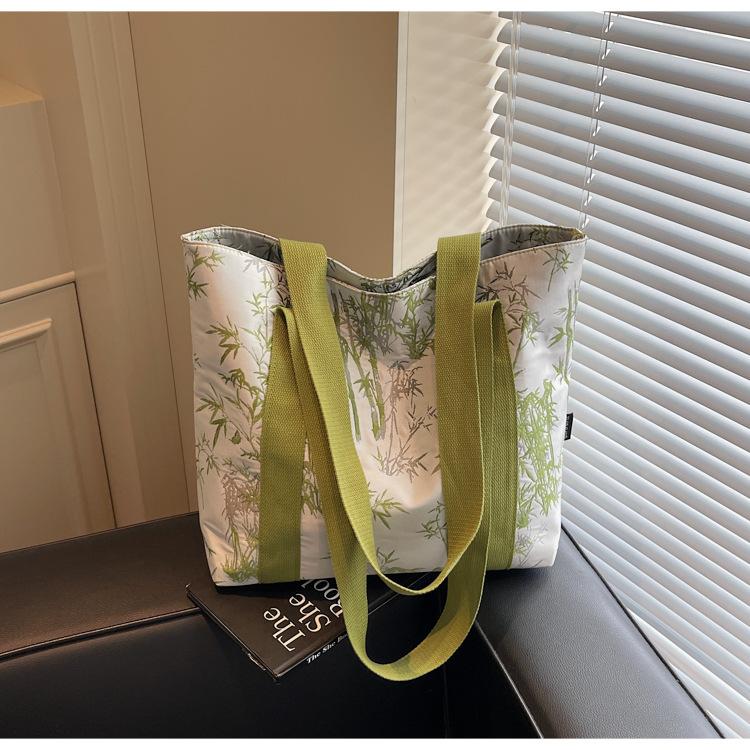 

2025 new niche bag women s casual large-capacity shoulder bag college student tote bag women зелёный