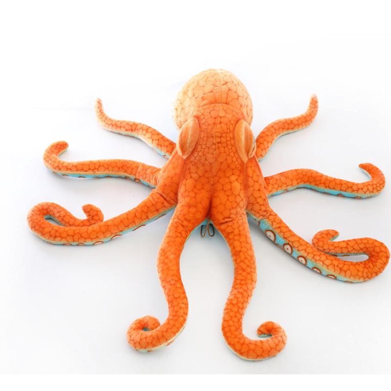 Lebensechte Große Krakenpuppe Kraken Plüschtier Kissen Realistisches Meeresboden Tierpuppe Realistischer Krake Geschenk 55cm orange