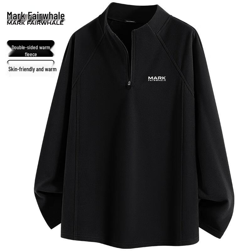 Mark Fairwhale Men's Double-Sided Fleece Stand-Collar Half-Zip T-Shirt