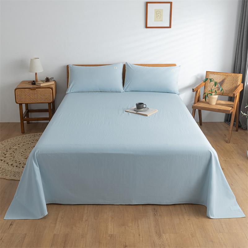 

New Cotton Solid Color Knitted Bed Sheet Set 2/3pcs Bed Sheet + Pillowcase Single Bed Double Bed Machine Washable for use