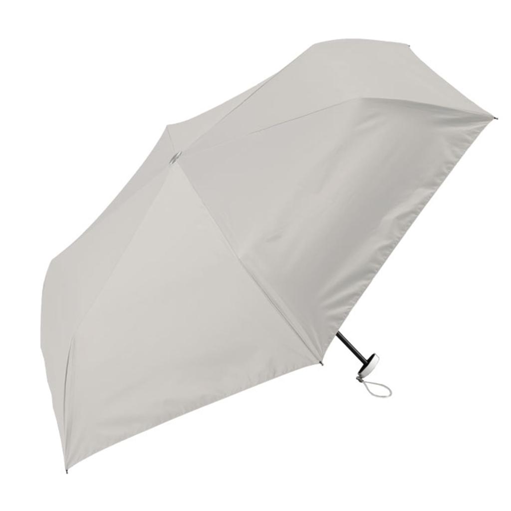 Miyajima Lightweight Folding 55cm Plain White 18160 Umbrella, Flat, (Black Coating) (Aluminum Ribs) No.
