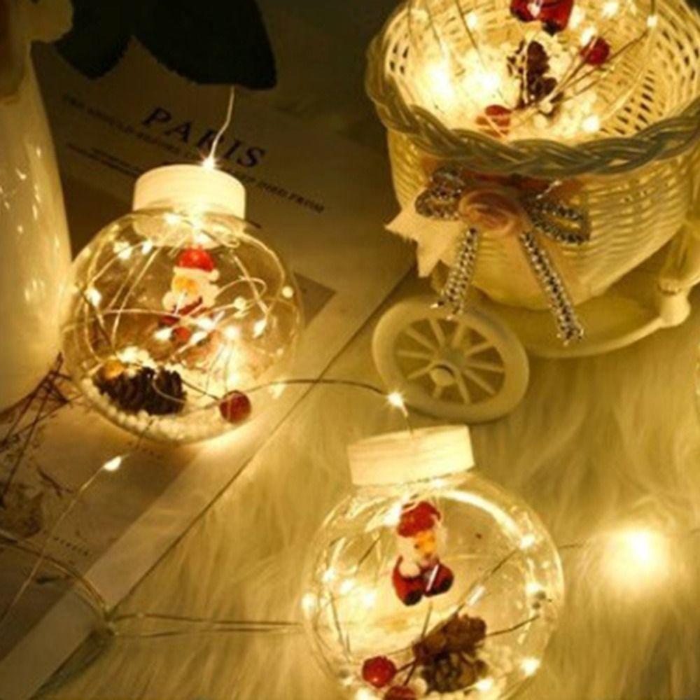 10pcs Romance Christmas Decorations Santa Claus Wishing Ball LED Curtain String Light  Home