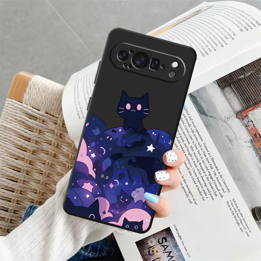 

Чехол для телефона Funda для Google Pixel 6a 9a 7a 10 9 Pro XL 6 7 8 Pro 8a Черная Кошка Звездная Ночь Google Pixel 10 Pro XL