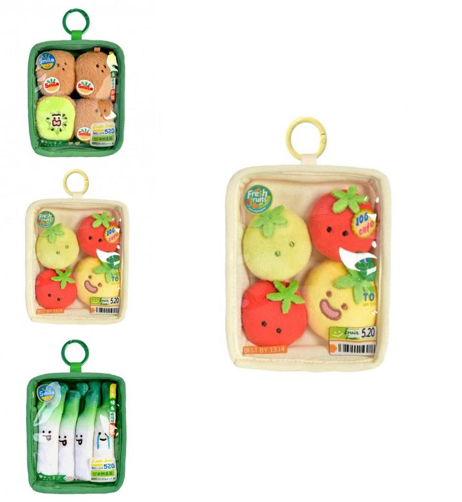 Uroczy Kreskówkowy Półmisek Warzyw i Owoców Pluszowa Zabawka Wisiorek Dla Dzieci i Kolekcjonerów