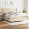 Maison Exclusive - Bed Slat Base with Cream Mattress 160x200 Cm Fabric