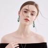 Shining  Earrings Exquisite Crystal Jewelry Wedding Party Leaf Rhinestone Earrings  Banquet