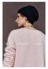 Seamless Wool-Cashmere Brushed V-Neck Round Neck Pink Sweater for Women