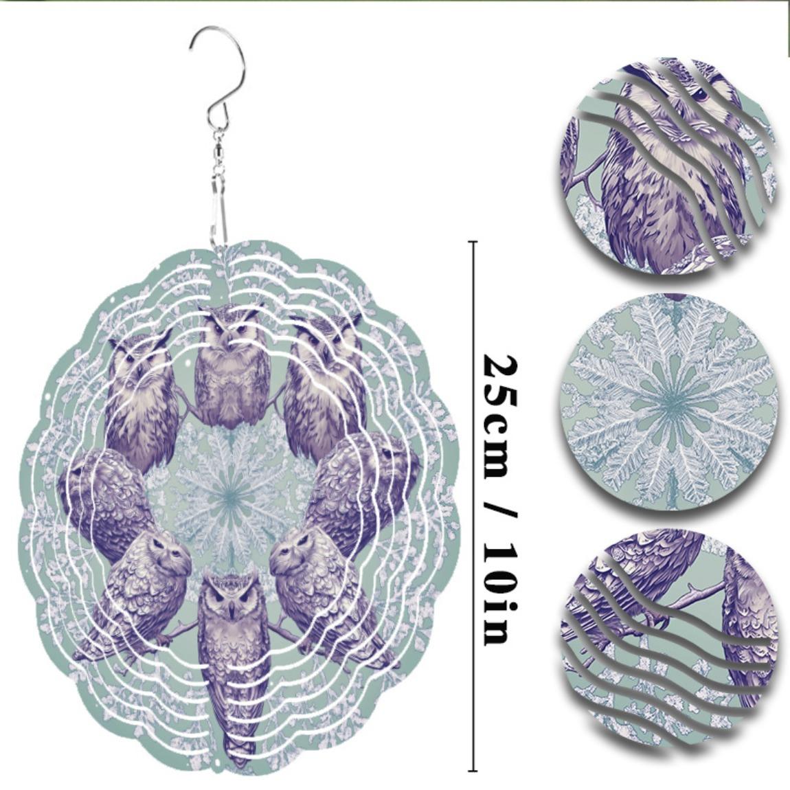 

60 Inch Large Outdoor Wind Chime with Rotating Hook Owl Design Perfect for Garden Balcony Decor Year Round Serenity Ideal Gift for All Seasons 01A