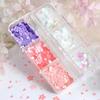 Spring Holographic Decor Flakes Colorful Decor 6 Grids Shining Flower Petal Chip Nail Sequins Cherry Blossoms Glitter Stickers