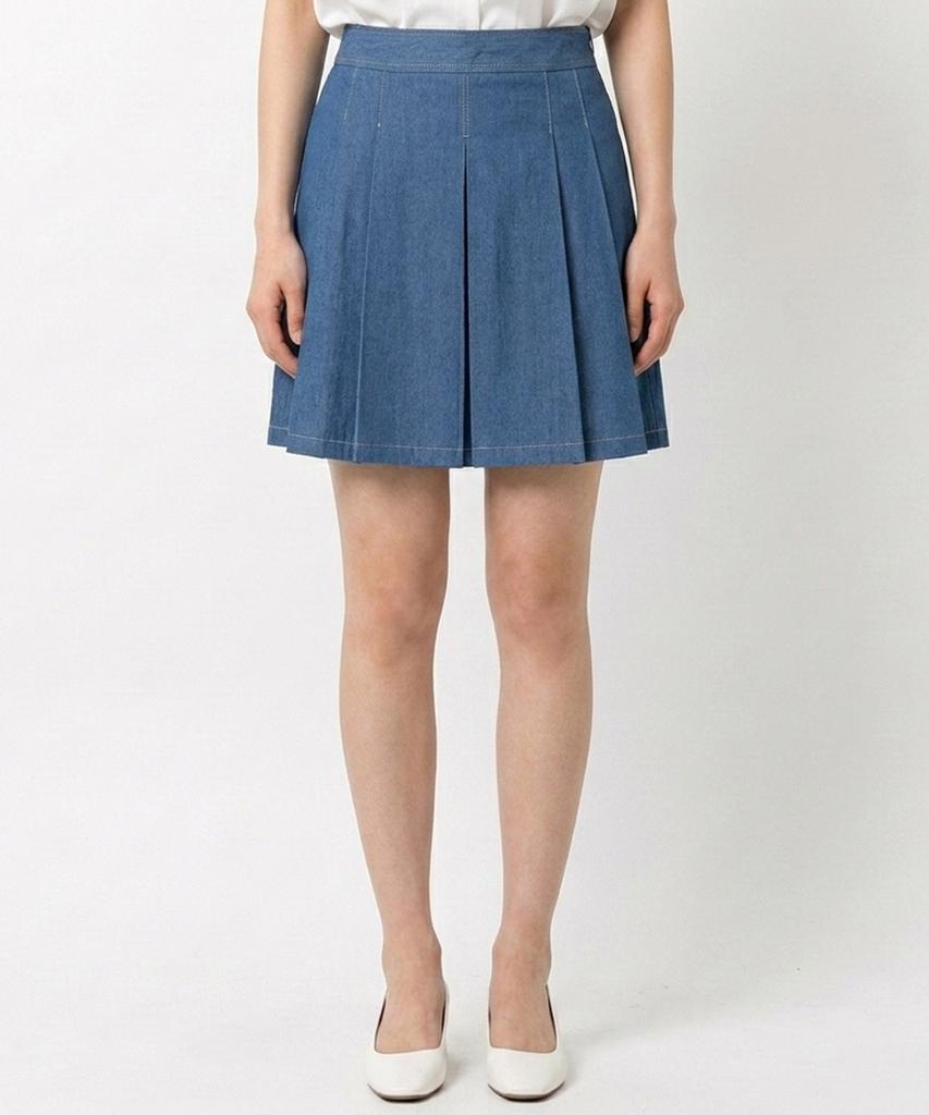 ECOLEDEPARIS Denim Pleated Skirt_Rb35Wsbm38Z