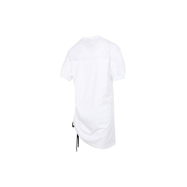 Puma Logo Embroidered Drawstring Casual Sports Short Sleeve Dress Women dresses White 532632-02