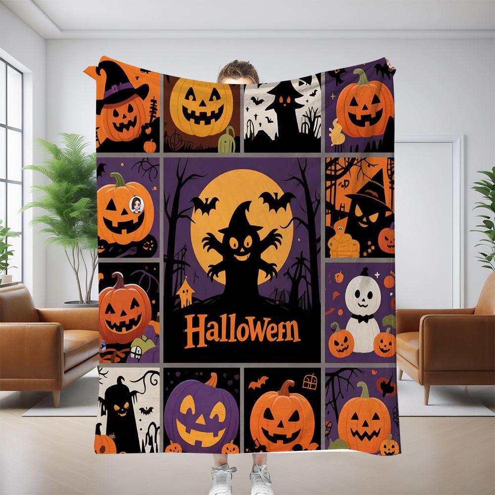 Halloween decorations Printed Blanket for Sofa Bed Travel Camping Living Room Office Conditioning Blanket for All Seasons Gifts
