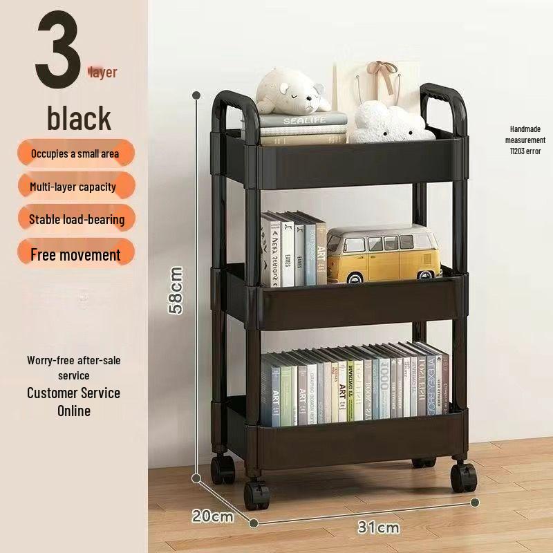 Multi-layer Mobile Storage Rack for Kitchen, Bedroom, or Living Room