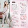 Rose Halcyon and Loungewear Cotton Set with Long and Perfect for and Summer Women's Pajamas, Loungewear, Set, 7-Piece Sleeves, Pants, Camisole, Fall,