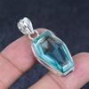 Natural Aqua Apatite Gemstone 925 Sterling Silver Jewelry Pendant 1.58" R2V27