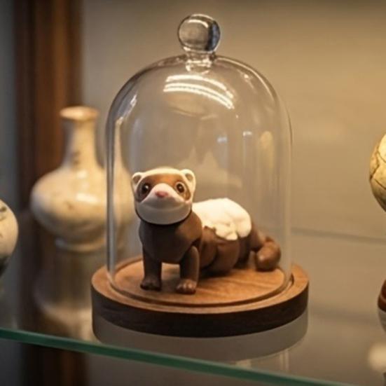 3D Printed Articulated Ferret Toy, Flexible Jointed Fidget Animal Figurine, Cute PLA Desktop Ornament & Car Decor, Stress Relief Kids Gift