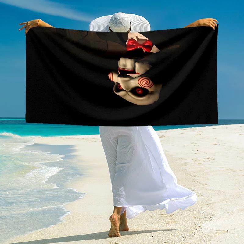 1Pc Horror Puppet Scene Beach Towel Microfiber Beach Towel Thin Absorbent For Beach Swimming Yoga Bath Sports 0917141