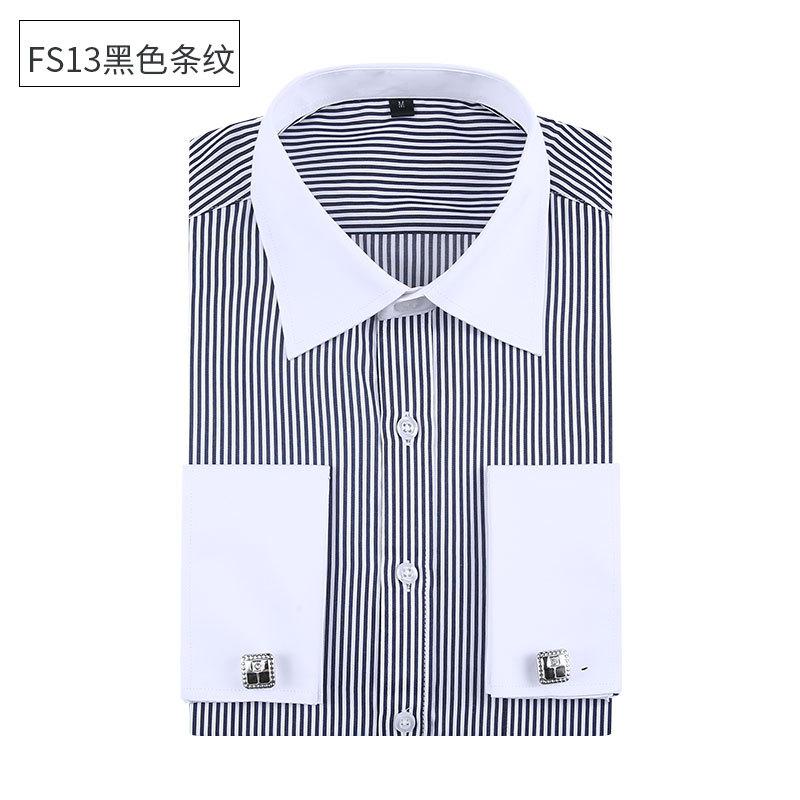 Men's Long-sleeved Shirt, French Shirt, Men's Large Size White Shirt, Men's Formal Wear, Free Cufflinks, Large Size Men's