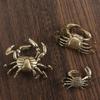 Solid Brass Crab Ornament: Retro Fortune Tea Pet for Home or Office Decor